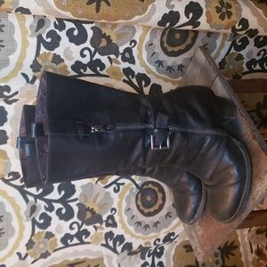 Italian Leather Black Moto Boots EU 36.5 / US 6.5